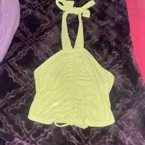 Urban Outfitters key lime 🍋🟩 scrunch halter top xxs xs 🌼